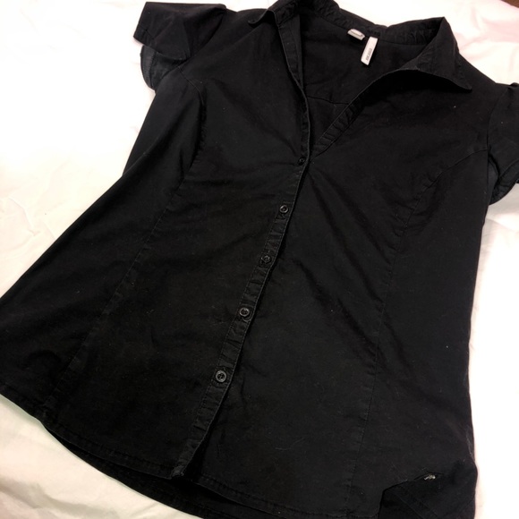 MNG black short sleeve dress shirt - Picture 9 of 12